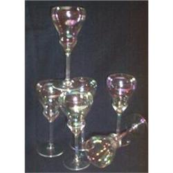 Six Steuben Iridized Cordial Goblets #953134