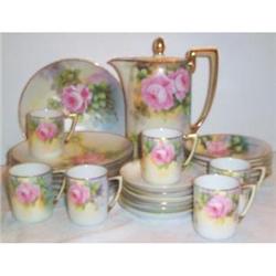 Hand Painted Nippon Rose Chocolate Pot Set #953137