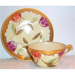 Hand Painted Pickard Tulip Cup and Saucer #953163