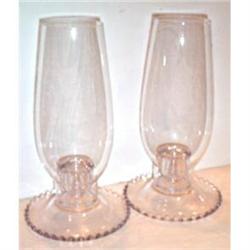 Pair  Candlewick Vintage Hurricane Lamps #953166