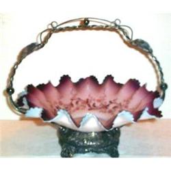 Hand Painted Purple Cased Brides Basket #953176