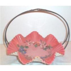 Hand Painted Floral Pink Brides Basket #953178