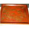 Image 1 : CHINOISERIE-WOOD TRAY PAINTING GOLD ON RED  #953242