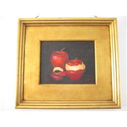STILL LIFE PAINTING - RED APPLE SIGNED AW  #953243