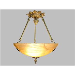 Casted bronze and alabaster stone pendant #953265