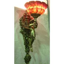 A pair bronze and alabaster sconces #953280