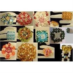 12  Artisan Swarovski Crystal And Beaded Rings  #953283