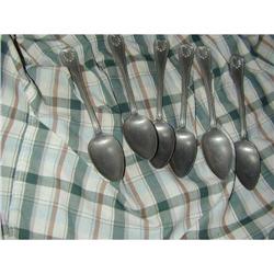 SET OF 6 VICTORIAN PEWTER SPOONS #953287