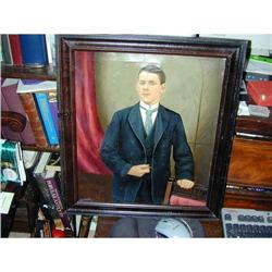 PAINTING OF YOUNG MAN, NEW ENGLAND C. 1890 #953296