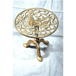 Antique Brass Squirrel Pedestal Trivet  #953362