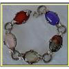 Image 1 : VICTORIAN SILVER HARD STONE GEM BRACELET #953417