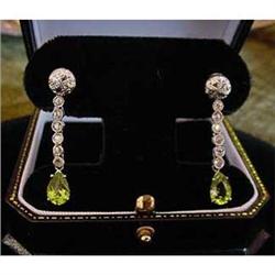 Art Deco Diamond & Peridot Earrings #964759