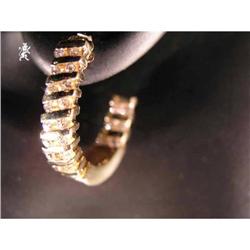 RHJ Channel Set Cubic Zirconium Hoop Earrings  #964934