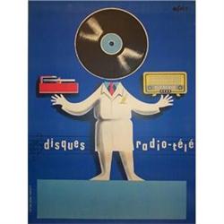 Disques Radio Tele French Original Art Deco #965178