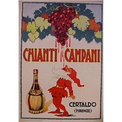 1955 ORIGINAL CHIANTI CAMPANI ADVERTISING #965179