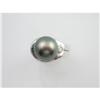 Image 1 : BLACK SOUTH SEA PEARLw DIAMOND RING #965376