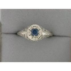 ANTIQUE  WhiteGold Ring SAPPHIRE Engagement? #965381