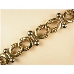 14K GOLD Bracelet HORSESHOE Links 8 Inch #965384