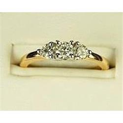 14k Wedding Band 3 DIAMONDS Past Present Future #965389