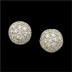 WhiteGold DIAMOND BALL EARRINGS  .50 CARATS!  #965394