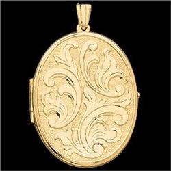  LARGE 14K SOLID GOLD LOCKET Oval #965404