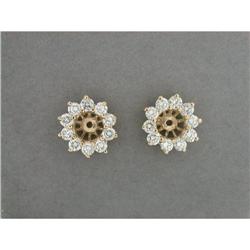 14k DIAMOND Earring JACKETS  ONE CARAT!  #965407