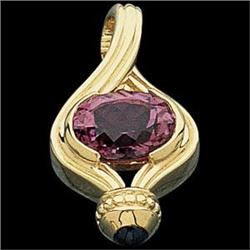 14k Gold Pendant  PINK TOURMALINE #965411