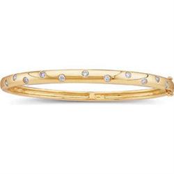  14k GOLD  DIAMOND BANGLE BRACELET #965422