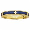 Image 1 : 18K Gold Wedding Band BRIDAL BLUE Enamel #965436