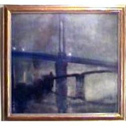 Watercolour Bridge with tug approaching the #965549