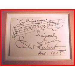 1908 Victor Herbert Cellist Framed Autograph #965569