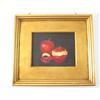 Image 1 : STILL LIFE PAINTING - RED APPLE SIGNED AW  #965697