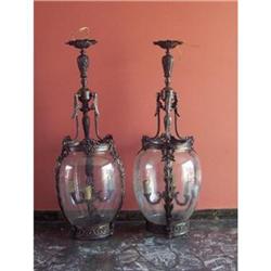 Monumental all bronze pair of  lanterns #965709