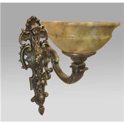 A pair of bronze and alabaster sconces #965720
