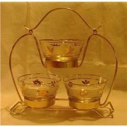 Libbey Gold Leaf Condiment Set with Rack #968863
