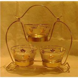 Libbey Gold Leaf Condiment Set with Rack #968863