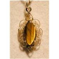 Tigerseye Drop on Chain #968894