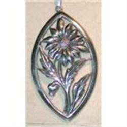 Retro Sterling Flower Pendant on Chain #968895