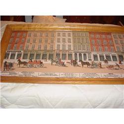 Bus Adv of row houses painted  on cloth  #968966