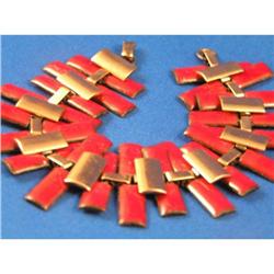 Renoir  Red Enamel & Copper Link Bracelet #969287