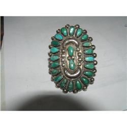 OLD PAWN S.W. AM. INDIAN SIVLER/TURQUOISE Ring #969295