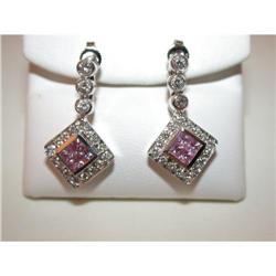 Diamond and Pink Sapphire Earrings #969303