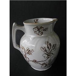Pitcher Transferware Brown on Blue  #969634