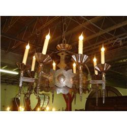 Eight Light Wrought Iron Chandelier #969641