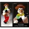 Image 1 : CZECH VINTAGE ART GLASS CLOWN W BANJO FIGURINE #969765