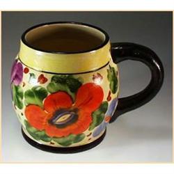 CZECH PEASANT ART POTTERY STEIN / MUG 1920's #969790