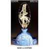 Image 1 : CZECH LAPIS GLASS NUDE & LEOPARD PERFUME BOTTLE #969802