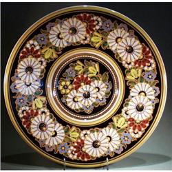 CZECH PEASANT ART POTTERY CHARGER  / CP021 #969820