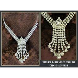 GLAMOROUS GLITZY VINTAGE RHINESTONE NECKLACE #969862