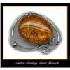 Image 1 : STERLING SILVER AMBER BROOCH #66 #969870